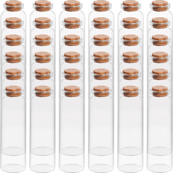 Belle Vous Glazen Geschenk Potten Sets met Kurken Doppen (36 Pak) – 50ml – Mini Rond Mason Luchtdichte Opslag Flessen voor Huwelijksgeschenken, Feest, Keuken Kruiden en Jam