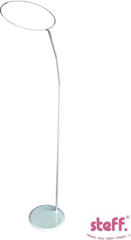Steff - Piekstok - Hemelstaaf - met ronde voet - Wit - 150 cm - voor sluier - universele maat