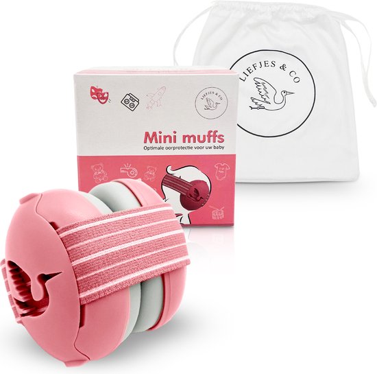 Liefjes & Co Baby - Gehoorbescherming Voor Baby - Peuter - Kind - Verstelbaar - 23 dB - Roze