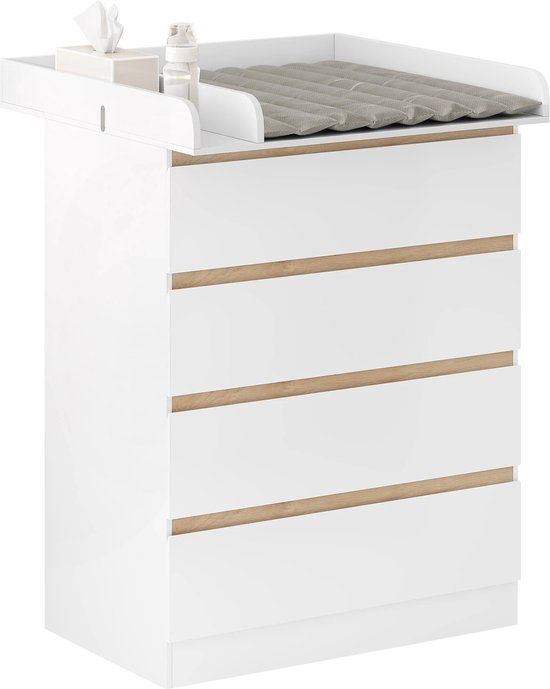 ShopbijStef - Baby Commode Ladekast - Multifunctionele Verzorgings- en Organisatieoplossing voor de Babykamer en Slaapkamer - Wit