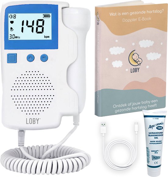 Doppler baby - baby hartje monitor - fetal doppler - zwangerschapscadeau - incl. Ultrasound gel - USB oplaadbaar
