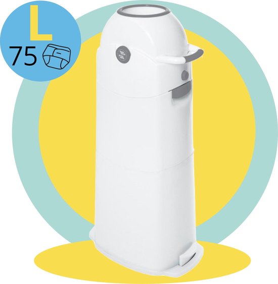 Luieremmer Large Zilver - Groot - Zonder Navulling - Geschikt voor Pampers en Huggies - Stoma