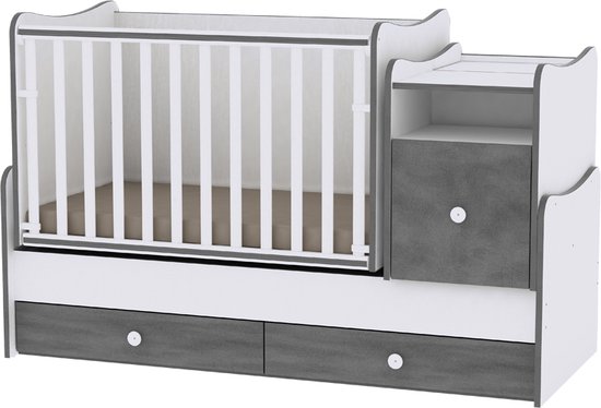 Trend Plus Lorelli combi ledikant 5 in 1 met schommel functie white+vintage gray