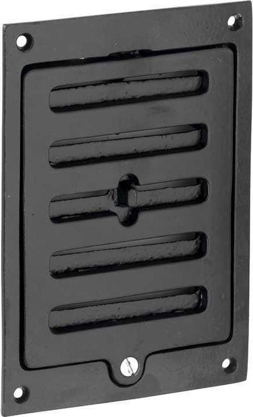 Luchtrooster Gent rechthoek afsluitbaar ijzer zwart