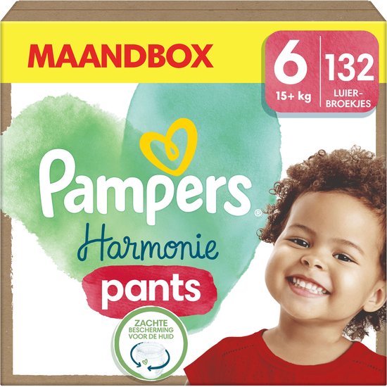 Pampers Harmonie Pants Maat 6 - 132 Luierbroekjes - 15kg+ - Maandbox