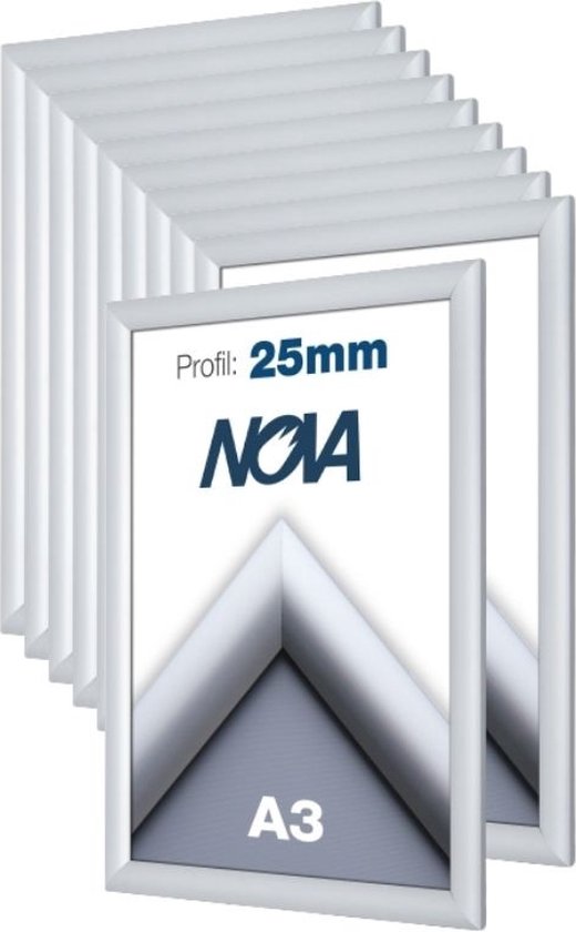 10 PACK Nova Kliklijsten A3 29,7x42cm aluminium zilver – wissellijst - posterlijst
