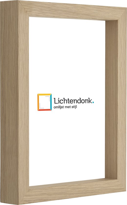 Fotolijst - Eiken - 3 cm hoog profiel - Fotomaat 50x70 - Ontspiegeld glas - Art.nr. 10106411550701