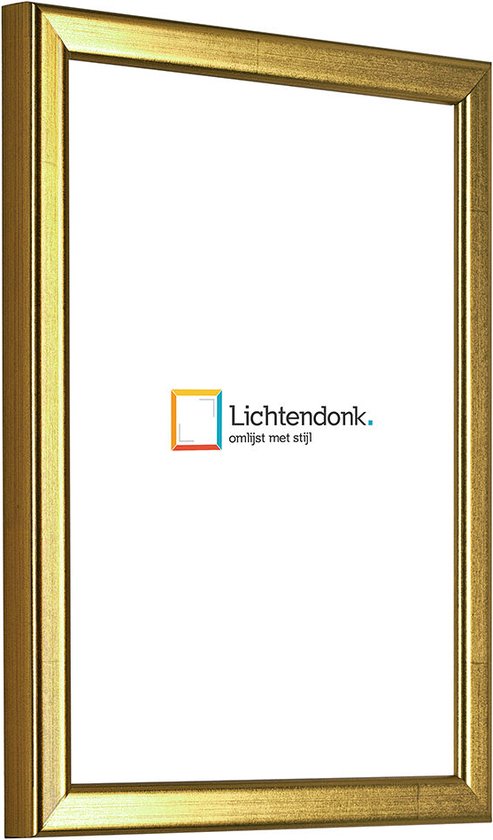 Fotolijst - Goud afgerond profiel - Fotomaat 45x60 - Ontspiegeld glas - Art.nr. 10263645601