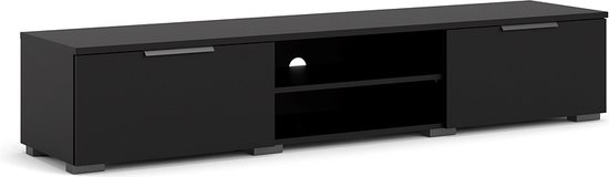 Malika TV-meubel met 2 lades en 1 plank, matzwart .
