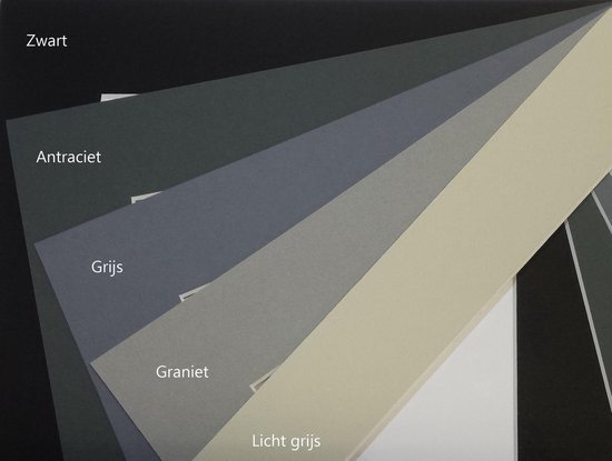 5 stuks Passe-partout Arton, afmetingen 80x100/39x59 cm, dikte 1,4 mm, kleur Zwart