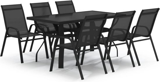 vidaXL-7-delige-Tuinset-zwart
