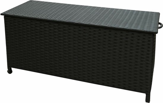 Kynast kussenbox 260 liter ratan tuinkussen kist met deksel en gasveren 133x55x63cm