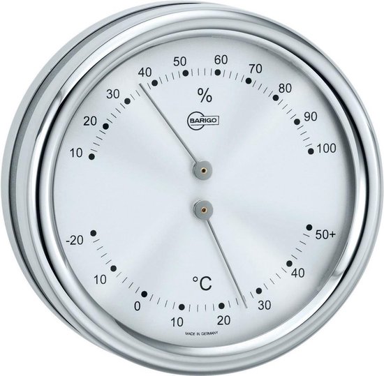 Barigo 829 CR thermometer - hygrometer - edelstaal -  Ø 10 cm