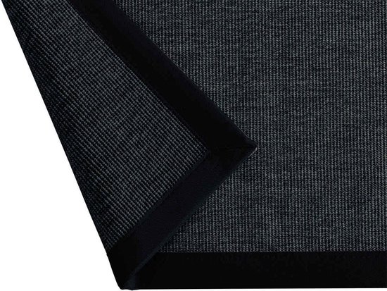 Linea Naturale vloerkleed tbv in/outdoor gebruik in Sisal Naturino Rips zwart 200x290cm