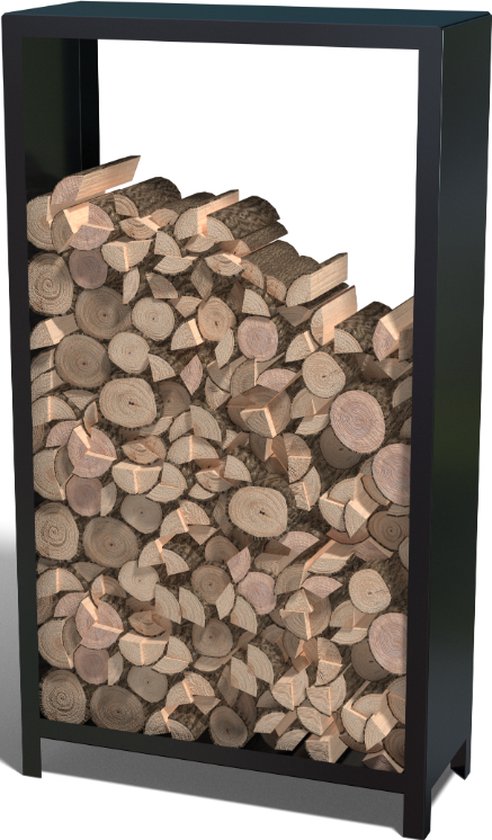 MySteel Gepoedercoat staal houtopslag Indiana 1800x1000x400 - Kleur: RAL9005 mat (zwart)