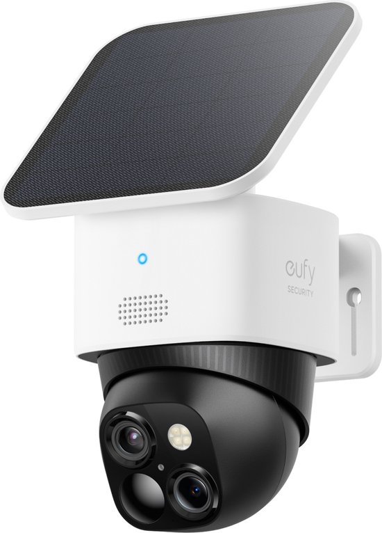 eufy Security SoloCam S340 - beveiligingscamera op zonne-energie - draadloze buitencamera - 360° bewaking - geen blinde vlekken - geen maandelijkse kosten - compatibel met HomeBase 3