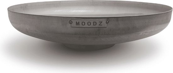 MOODZ Outdoor Living - Vuurschaal Ø100 cm RVS - Roestvrij Staal - Terrashaard - Vuurkorf voor Buiten - Vuurton - Vuurhaard - Vuurkorf schaal - Vuurkorf BBQ - Optioneel Grillen of Bakken - 100x100x30 cm