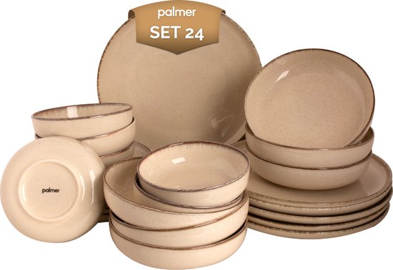 Palmer Serviesset Antigo Porselein 6-persoons 24-delig Crème