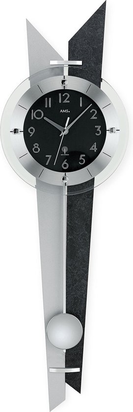 AMS 5253 - Klok - Glas - 24x78 cm - Zwart