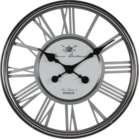 Klok rond Jura zilver D54 cm