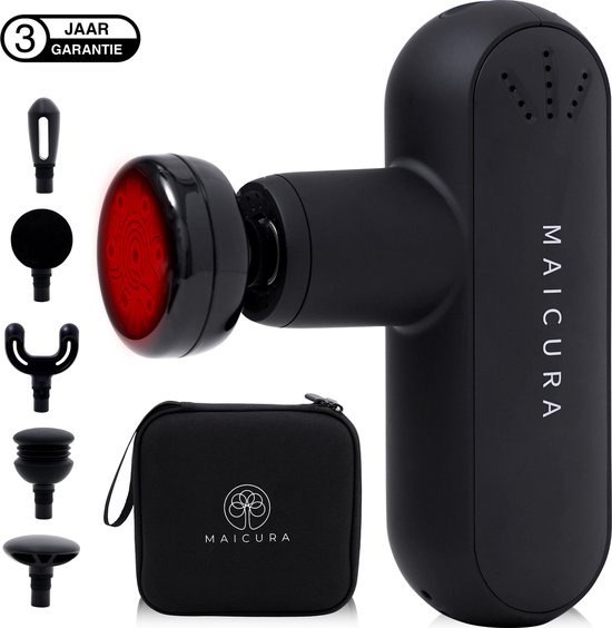 Maicura GO - Massage Gun - 3 jaar garantie - Infrarood - Massage - Massage Apparaat - Professioneel - Inclusief E-book - Koffer - Zwart