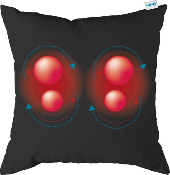 Comfy  massagekussen | zwart | massageapparaat met infrarood warmtefunctie | adapter voor auto