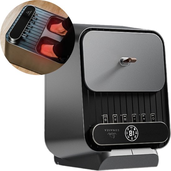 LunaSea's Shiatsu Voetmassage apparaat - Voetmassage apparaat - Draadloos opladen - Voetmassage met Luchtcompressie en Infrarood Warmte