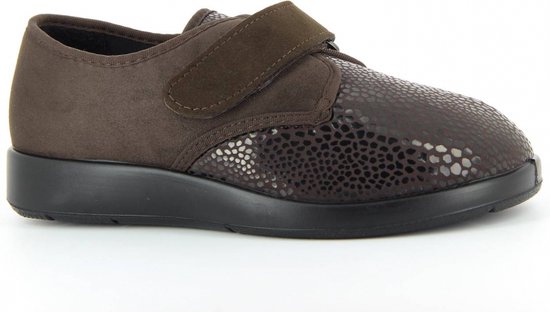Varomed - Zürich - luxe stretch verbandschoenen - maat 47 - Mokka - met CE keurmerk - soepele zool - therapieschoenen - verbandpantoffels - verbandsloffen -
