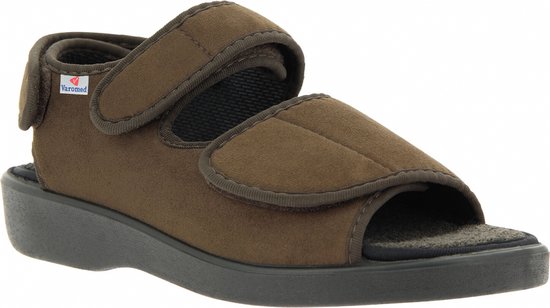 Verbandschoenen Varomed model Lugano - Luxe sandaal / therapieschoen mt:36 Mokka (mét CE-keurmerk)