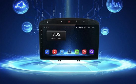 Peugeot 308 2007-2014 Android 10 navigatie 2+32GB Bluetooth USB WiFi