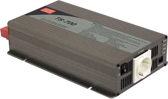 MEAN WELL - DC-AC INVERTER MET ZUIVERE SINUSGOLF  - 700 WMEAN WELL - DC-AC INVERTER MET ZUIVERE SINUSGOLF  - 700 W - EU STOPCONTACT