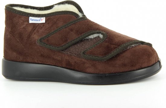 Varomed - Genua winter - Mt 46 - Mokka - Verbandschoenen warm gevoerd - wol gevoerd - CE keurmerk - verbandpantoffels - verbandsloffen -