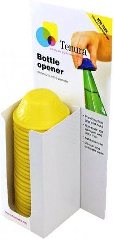 Anti-slip flesopener - flesopener geel display 25 st - Able2
