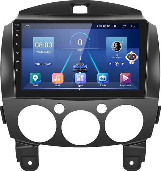 CarPlay Mazda 2 2007-2015 Android 10 navigatie en multimediasysteem 2GB RAM 32GB ROM Android auto