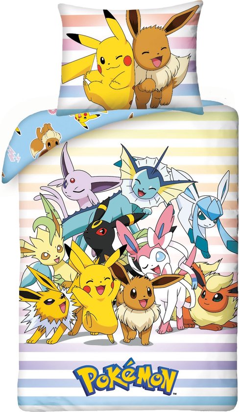 Pokémon Dekbedovertrek Catch 'Em All - Eenpersoons - 140 x 200 cm / 70 x 90 cm - Katoen