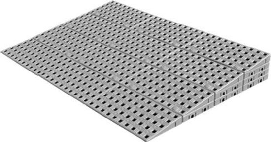 Drempelhulp Buiten - 7,4 tot 9 cm (H) x 87,5 cm (B) - Verstelbare Oprijplaat / Drempelplaat - Oprijhelling - 4 Laags