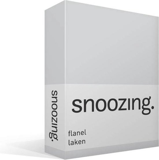 Snoozing - Flanel - Laken - Lits-jumeaux - 240x260 cm - Grijs