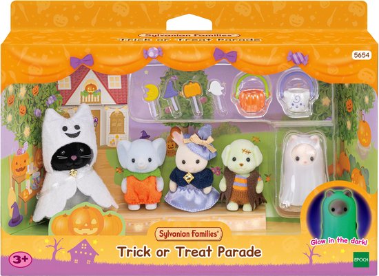 Sylvanian Families - Trick Or Treat Parade- halloweenset 5654- 5 baby speelfiguren met halloween outfits
