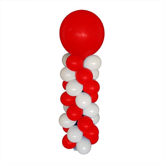 Balloon Tower Kit, compleet pakket met basiskleur wit en accentkleur rood