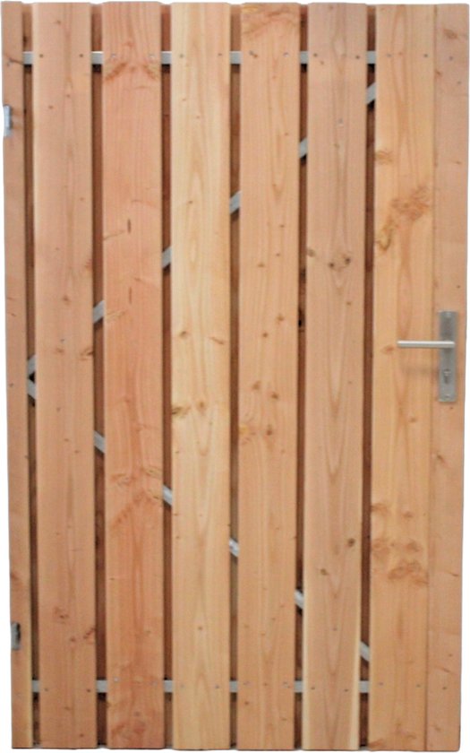 Douglas tuinpoort schuttingdeur incl cilinderslot en stalen frame 100 x 180 ( linksdraaiend )