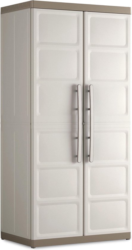 Keter Excellence XL Opbergkast hoog - 4 planken - 54x89x182cm - Beige/Taupe