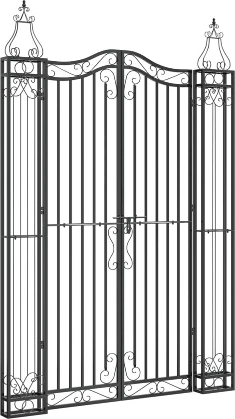 vidaXL-Poort-121x8x180-cm-smeedijzer-zwart