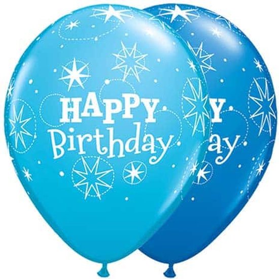 Blauwe Birthday Ballonnen 28cm - 25 stuks