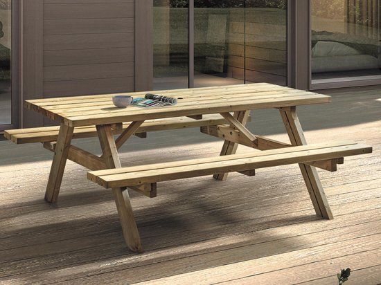 Mobistoxx Picknicktafel FLORENCE 6 personen noorse den/spar - picknickbank - tuintafel