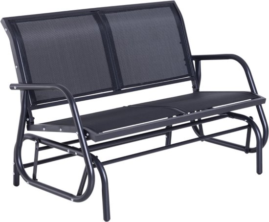 Tuinbank - Schommelbank - Schommelstoel - Schommelstoel volwassenen - 2 zits - zwart