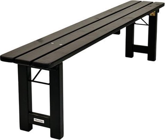 MaximaVida inklapbare picknickbank Riga 200 x 25 cm blackwash - FSC vurenhout