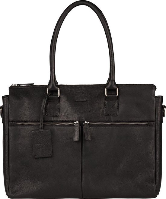 Burkely Antique Avery Unisex Schoudertas 15,6'' Laptoptas - Zwart