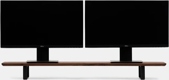 Dual Monitor Standaard – Beeldschermverhoger – Walnoot