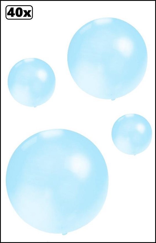 40x Mega Ballon 60 cm baby blauw