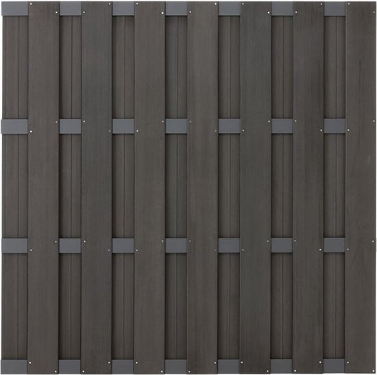 Schutting set composiet Bari antraciet met antraciet aluminium frame (7,54 meter)